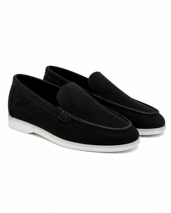Mocassins en Daim cuir pour femme – Noir – Velina - Lea & Paul Maroc