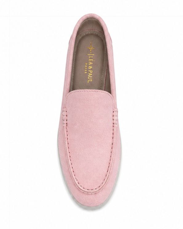 Mocassins en Daim cuir pour femme – Rose Pastel – Velina - Lea & Paul Maroc
