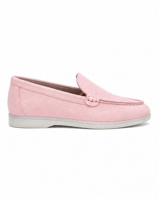 Mocassins en Daim cuir pour femme – Rose Pastel – Velina - Lea & Paul Maroc