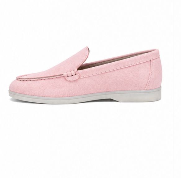 Mocassins en Daim cuir pour femme – Rose Pastel – Velina - Lea & Paul Maroc