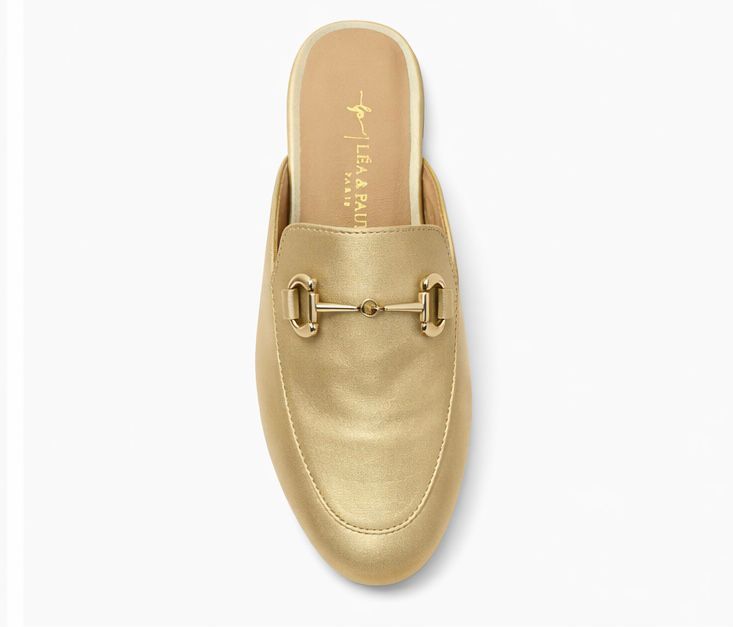 Mules en Cuir pour femme – Doré métallisé – Layali - Lea & Paul Maroc