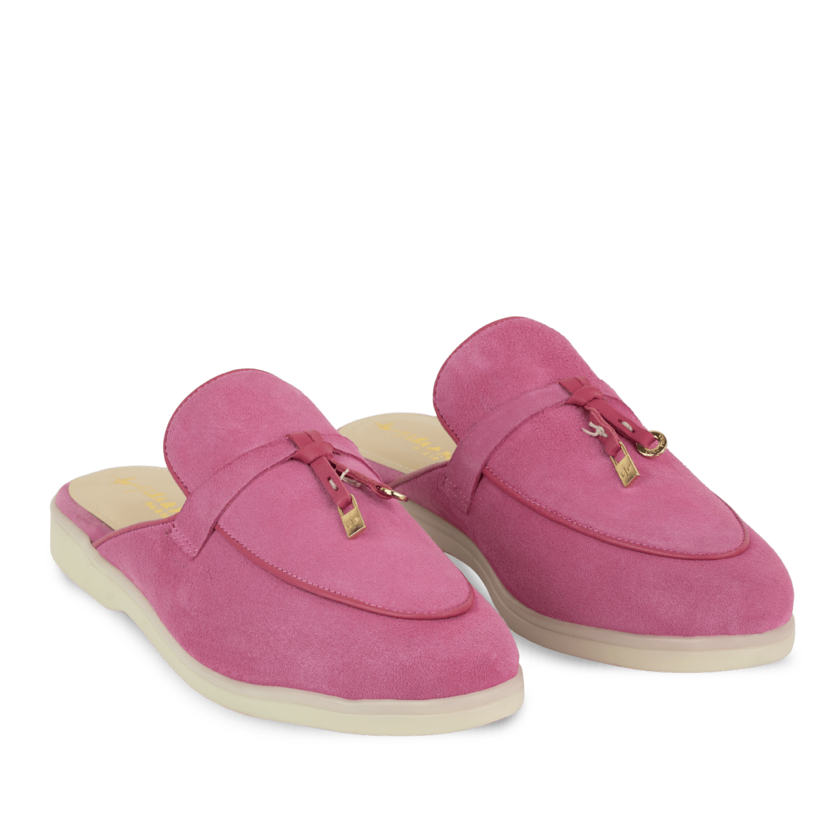 Mules en daim pour femme – rose fuchsia – Valentina - Lea & Paul Maroc