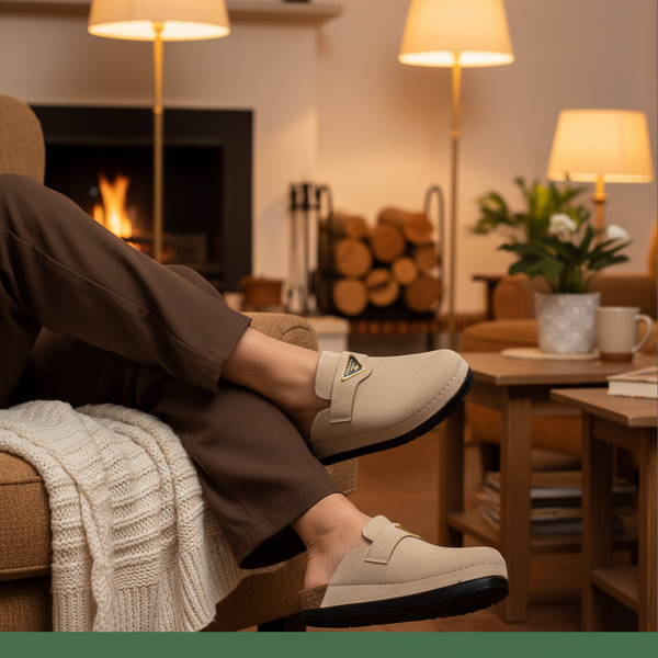 Sabot en daim fourré pour femmes - beige - Anaëlle