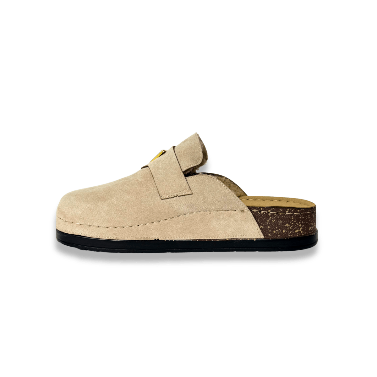 Sabot en daim fourré pour femmes - beige - Anaëlle - Lea & Paul Maroc