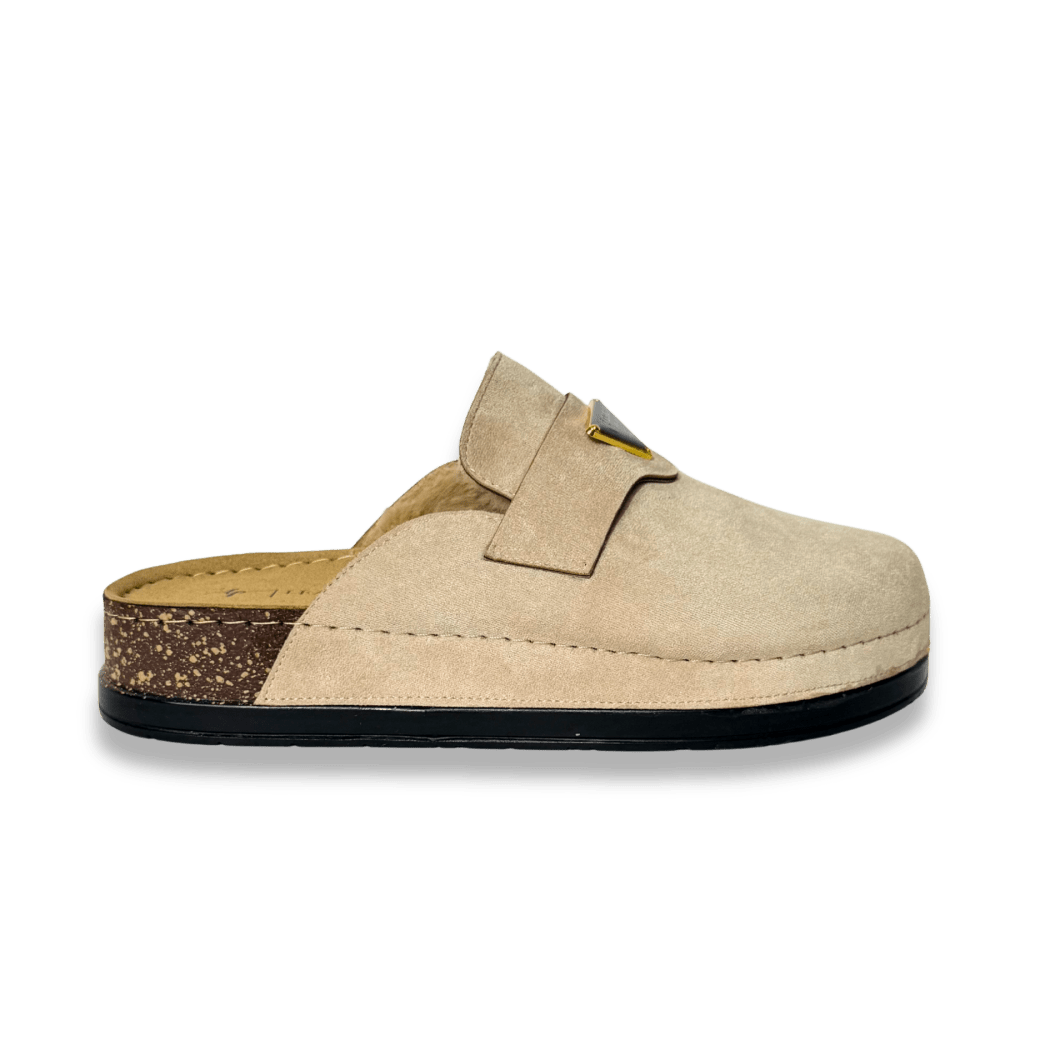 Sabot en daim fourré pour femmes - beige - Anaëlle - Lea & Paul Maroc