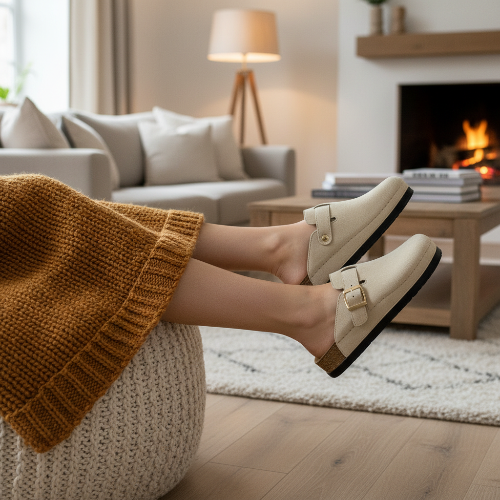 Sabot en daim pour femme - beige - Maélia - Lea & Paul Maroc