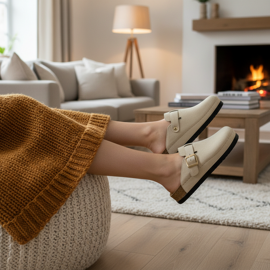 Sabot en daim pour femme - beige - Maélia - Lea & Paul Maroc