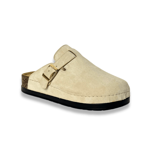 Sabot en daim pour femme - beige - Maélia