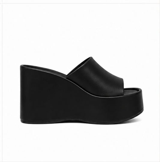 Sandales compensées pour femme – Noir – Vitoria - Lea & Paul Maroc