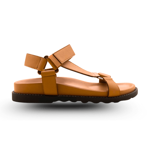 Sandales en cuir pour femme – Camel – Amara - Lea & Paul Maroc