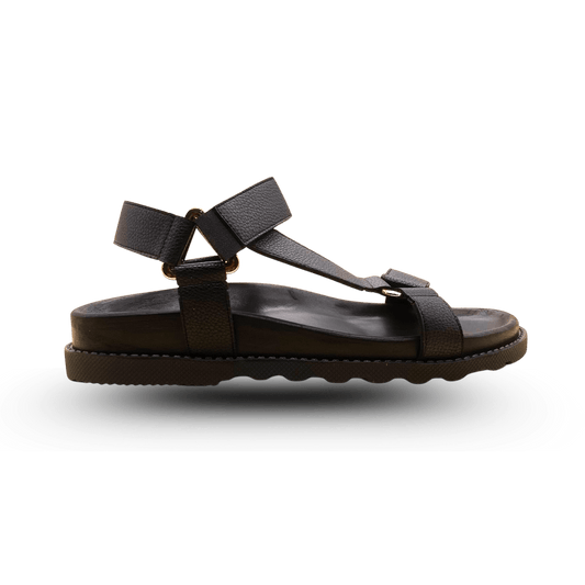 Sandales en cuir pour femme – Noir – Amara - Lea & Paul Maroc