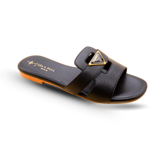 Sandales en cuir pour femme – Noir – Audrey - Lea & Paul Maroc
