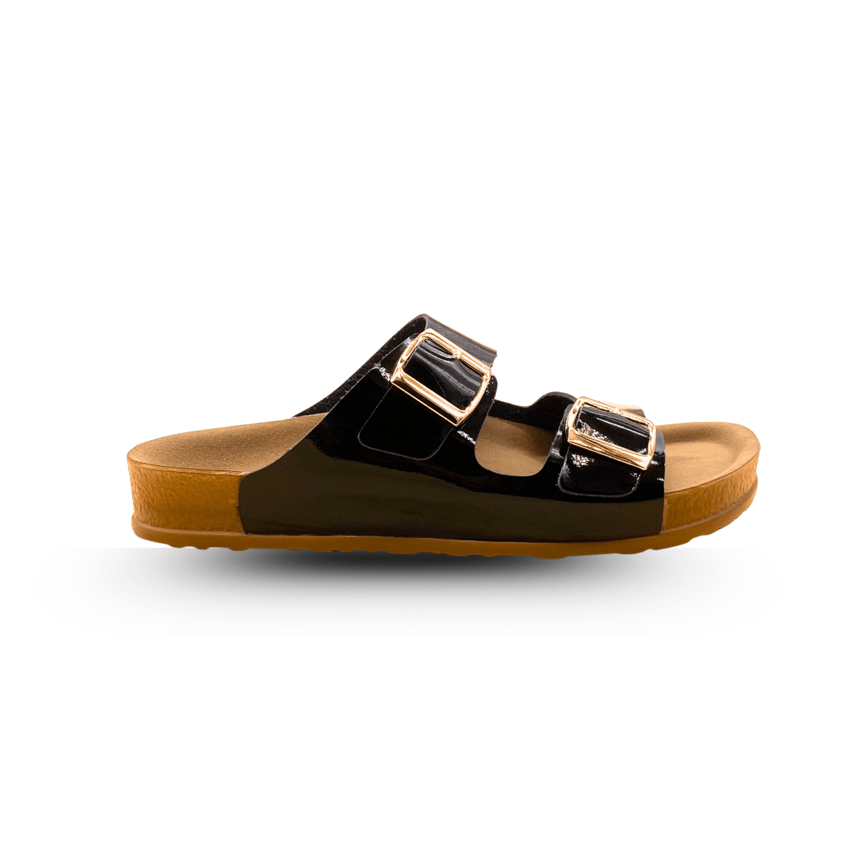 Sandales en cuir pour femme – Noir vernis – Marielle - Lea & Paul Maroc