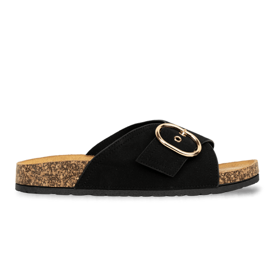 Sandales en daim pour femme – Noir – Faustine - Lea & Paul Maroc