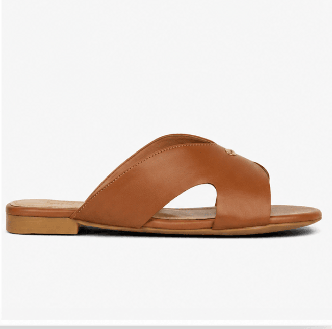 Sandales plates en cuir pour femme – Tabac – Vera - Lea & Paul Maroc