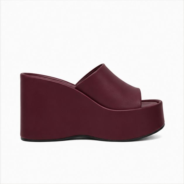 Sandales compensées pour femme – Grenat – Vitoria