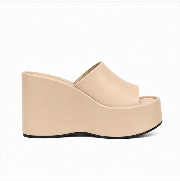 Sandales compensées pour femme – Beige – Vitoria