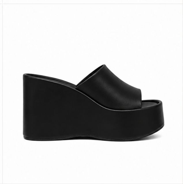 Sandales compensées pour femme – Noir – Vitoria